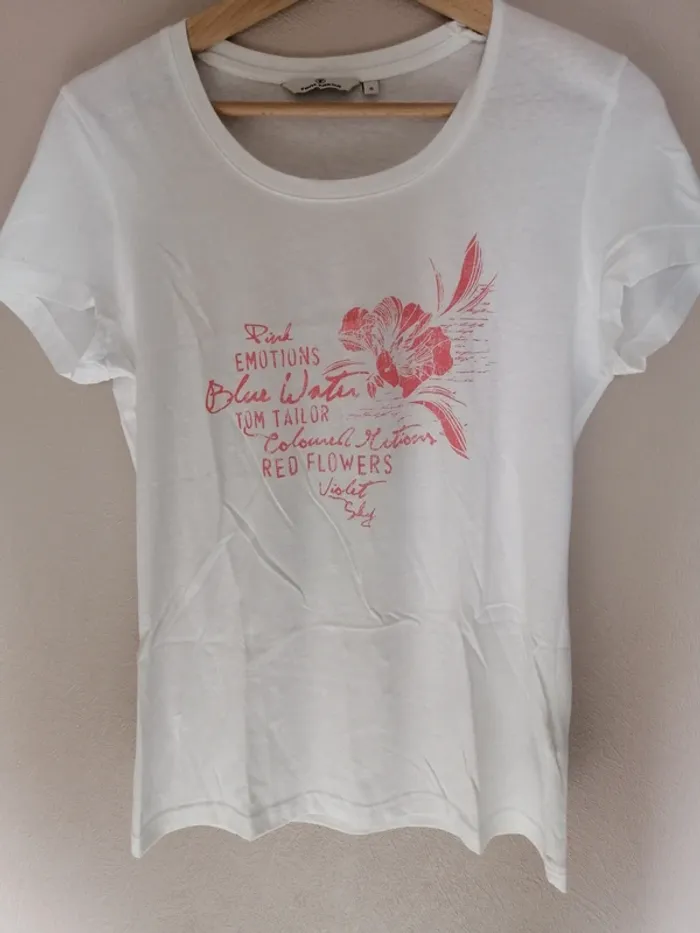 Maillot ultra léger blanc et rose Tom Tailor S