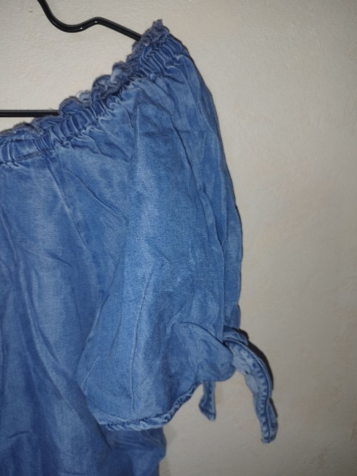 Top jeans épaules dénudées - photo numéro 2