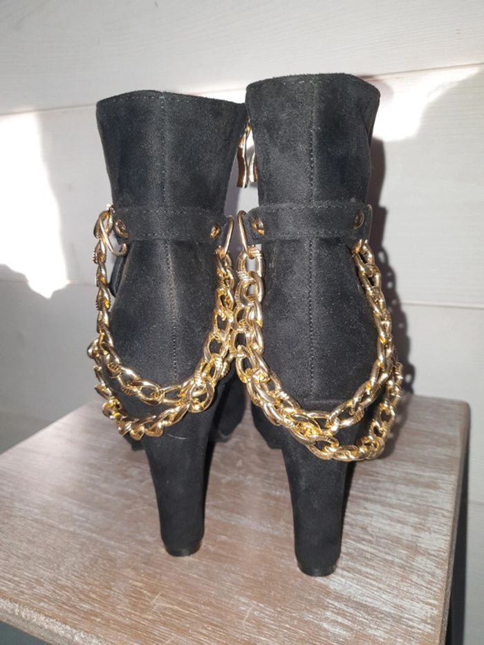 Bottines daim et chaine or T37 - photo numéro 7