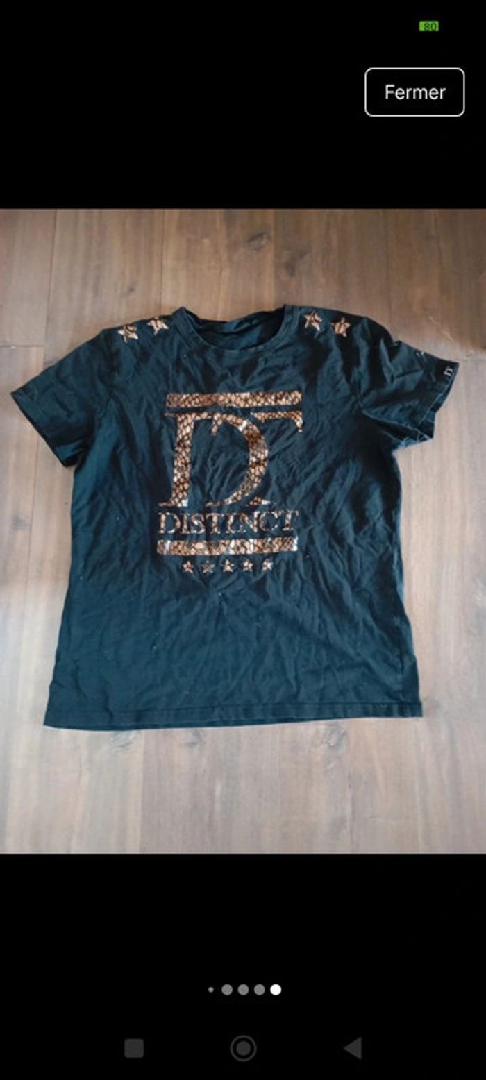 Distinct by Rohff 🔥 t-shirt homme urban taille XXL modèle noir étoile effet peau de serpent - photo numéro 7