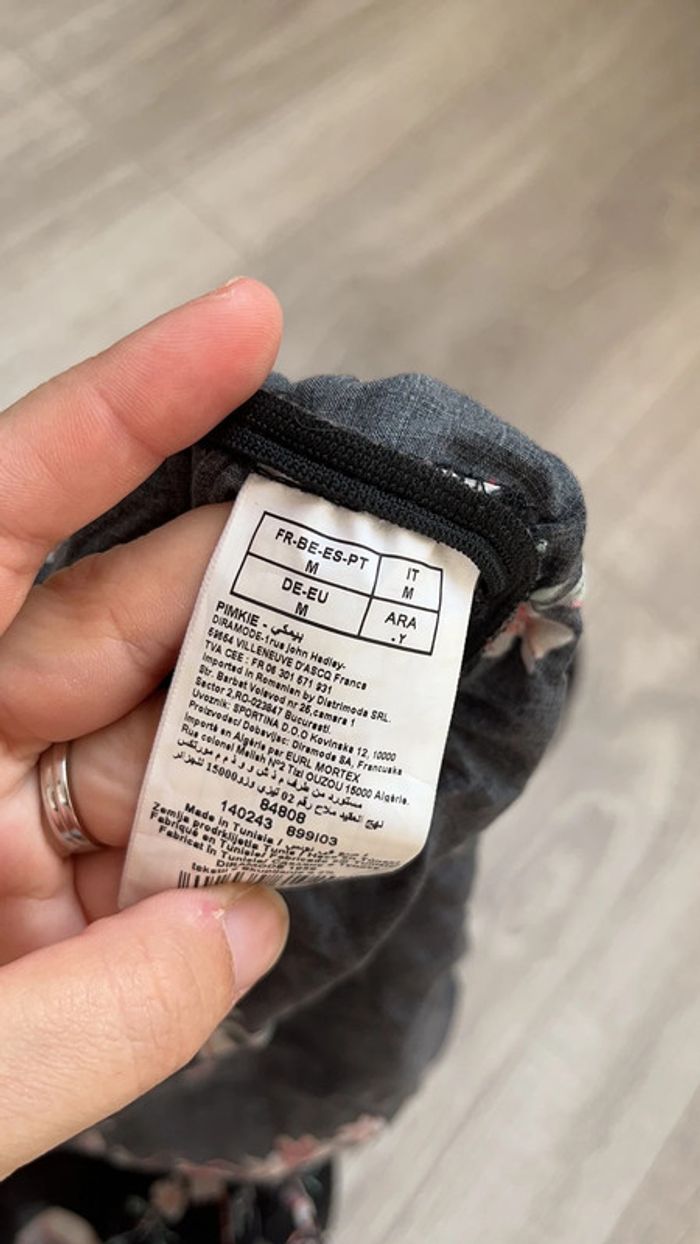 Combi short noire fleurie femme M - photo numéro 3