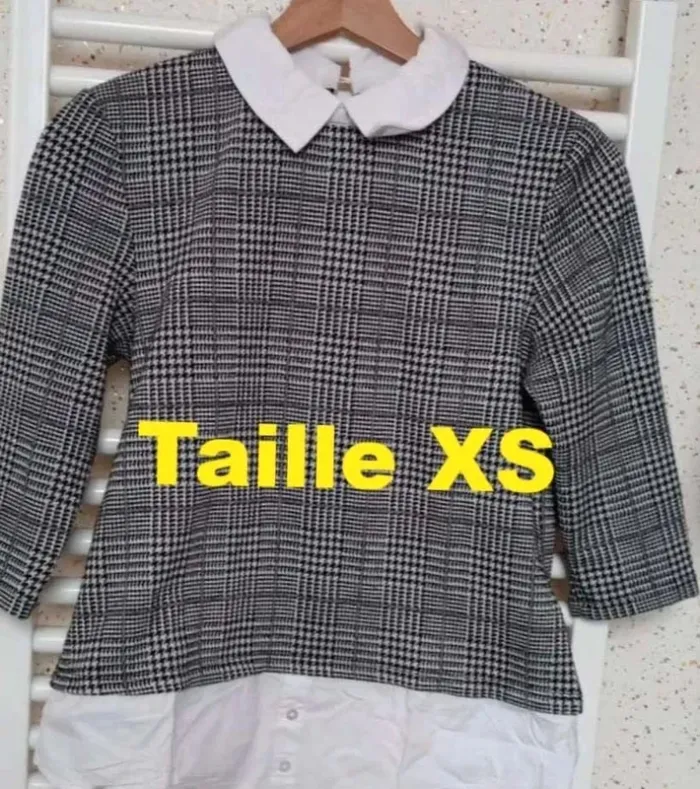 Tunique chemise noir blanche Only Taille XS