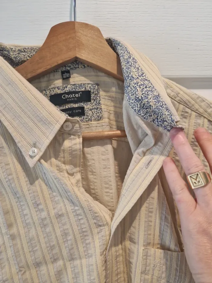 Tres belle chemise vintage année 90 taille l made in France bye chatel - photo numéro 5