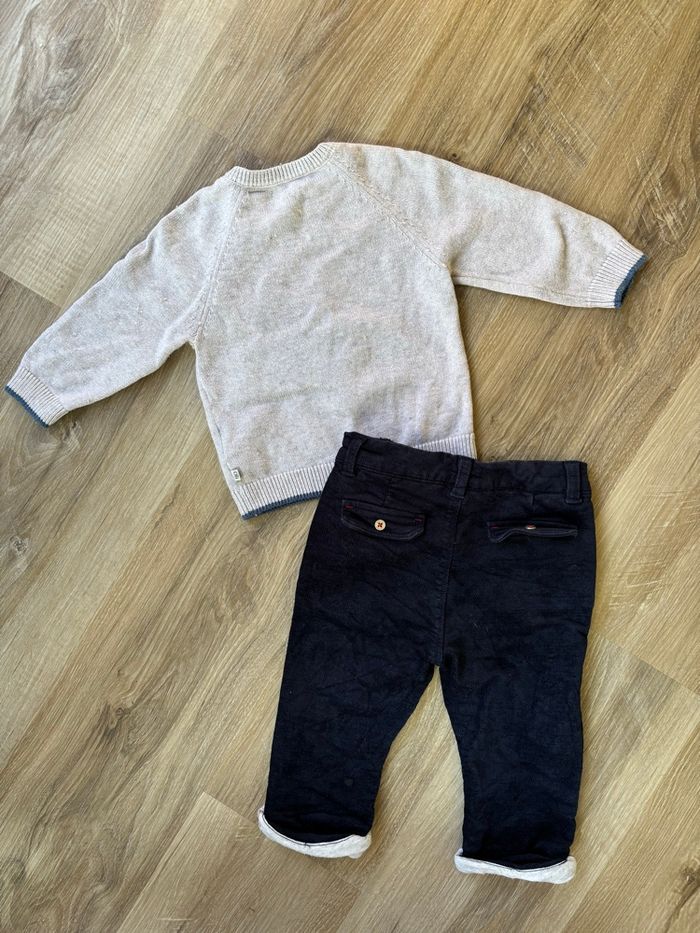 Ensemble pull + pantalon garçon taille 12 mois - photo numéro 2