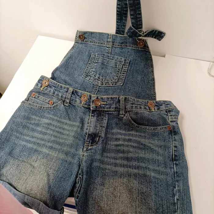 Lot 9 pantalons femme T36/38 dont jeans, bermudas, salopette denim LOT036 - photo numéro 10