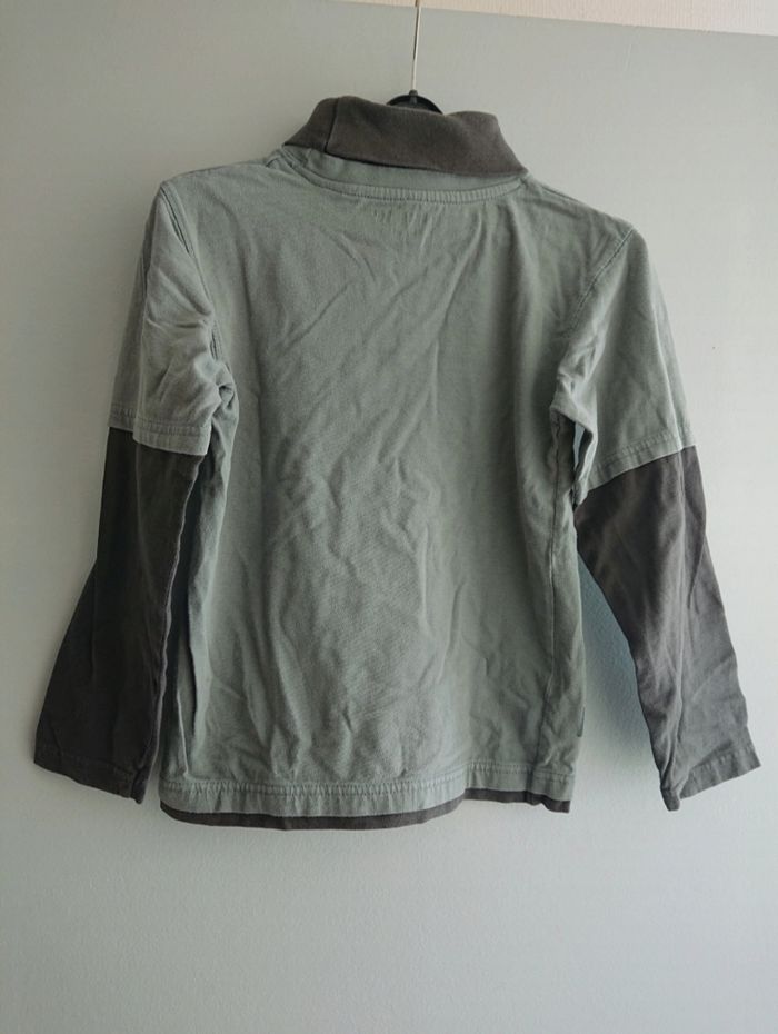 T-shirt kaki ml col roulé In Extenso 8 ans garçon - photo numéro 2