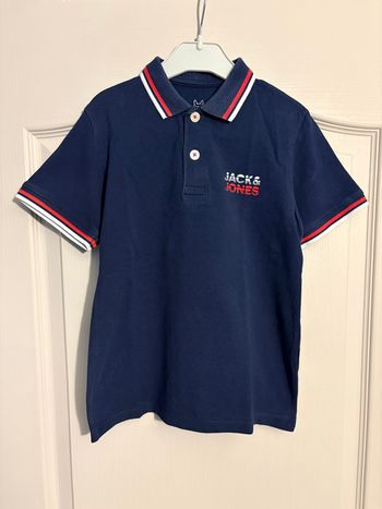 Polo MC garçon 8 ans – Jack & Jones – Bleu marine – TBE