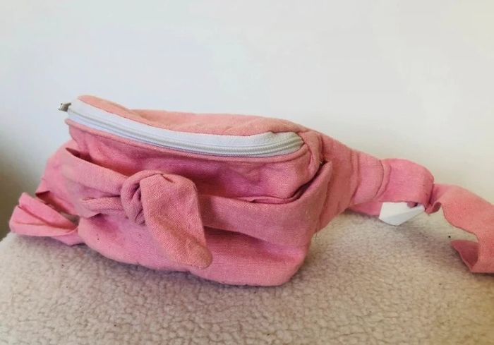 Petite Sacoche banane vintage rose style barbie girl - photo numéro 3