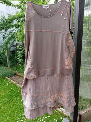 ENSEMBLE AFIBEL HAUT + JUPE Marron.