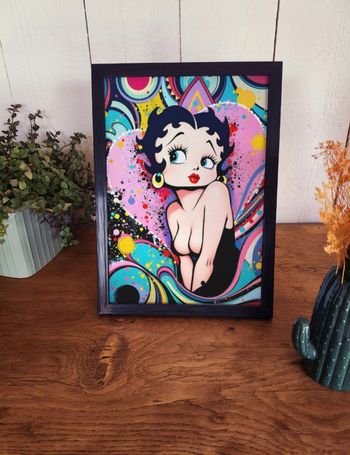 Poster Affiche A4 (21 × 29,7 cm) pop art coloré – Déco murale Inspirée de Betty Boop