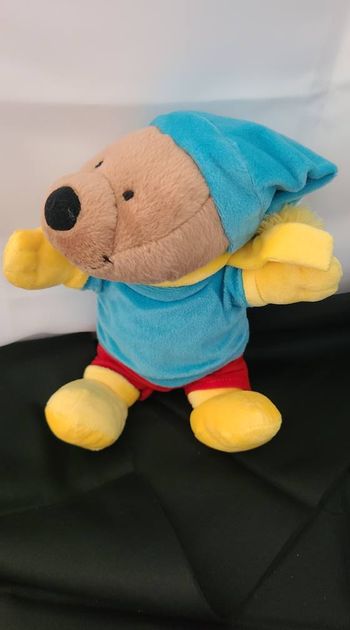 Doudou ours pull bleu pantalon rouge CONFORAMA