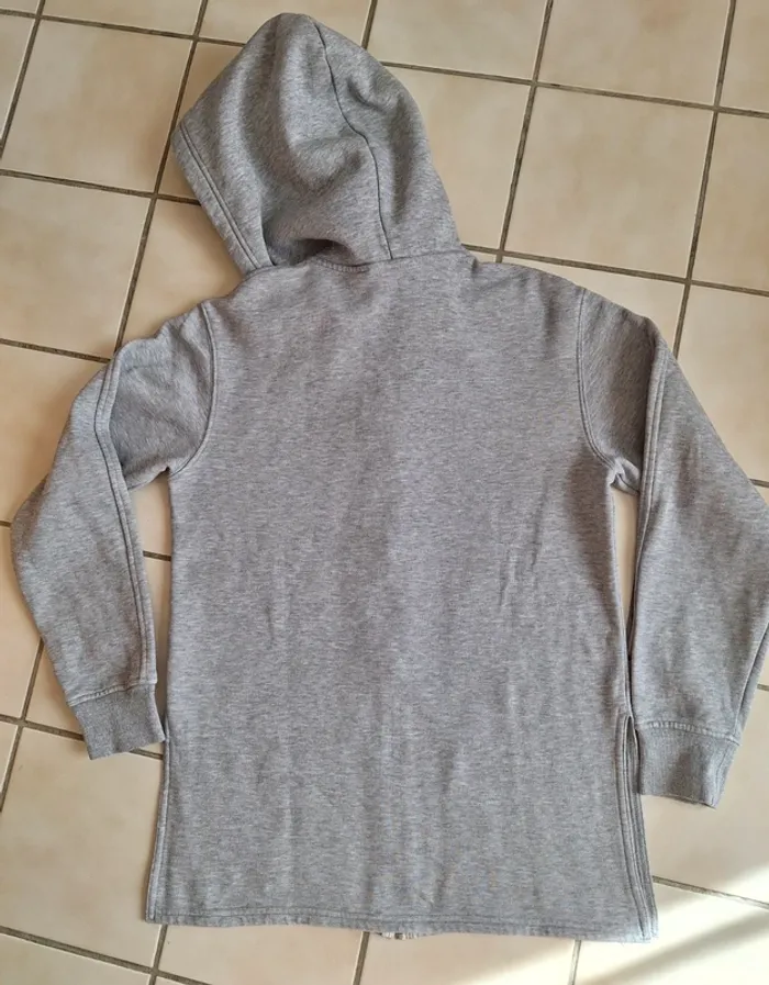 Long sweat à capuche zippé gris H&M S - photo numéro 5