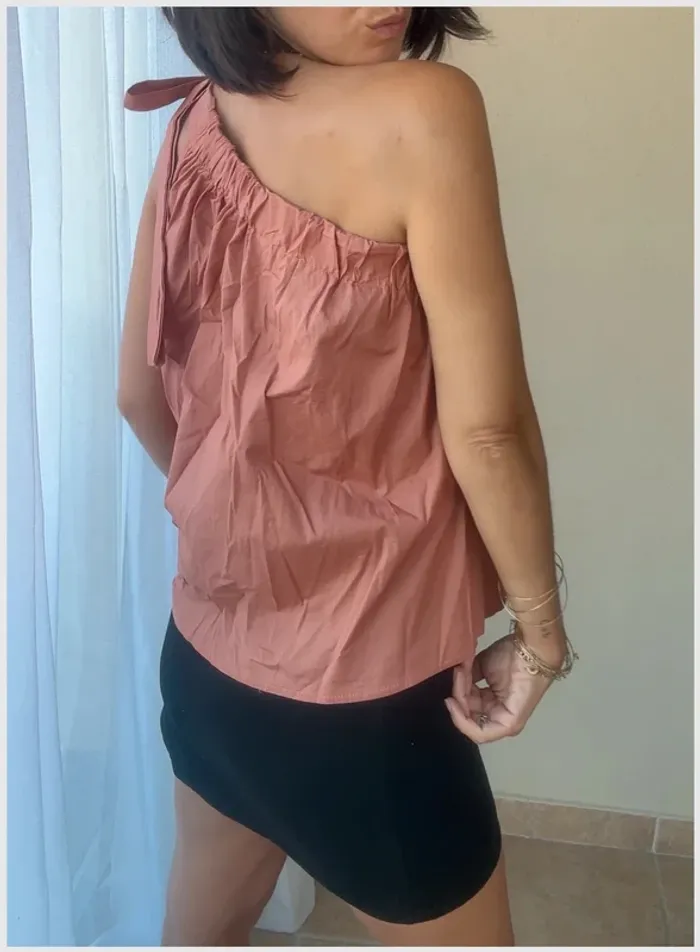 Blouse épaule dénudée terracotta garçonne 36 - photo numéro 3