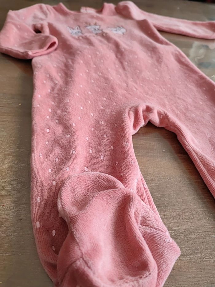 Pyjama 1 pièce rose 12mois - photo numéro 2