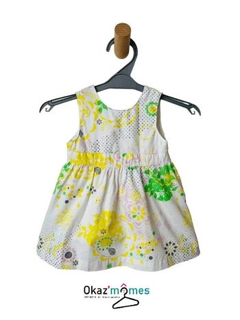 Jolie robe d’été blanche à motifs colorés - Vertbaudet 3 mois (60cm)