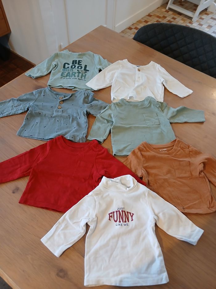 Tee-shirt manche longue bebe garçon 1 mois