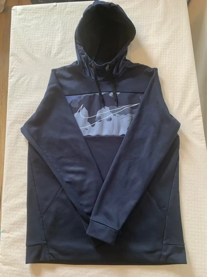 Sweat à capuche Nike bleu marine avec camouflage bleu - photo numéro 3