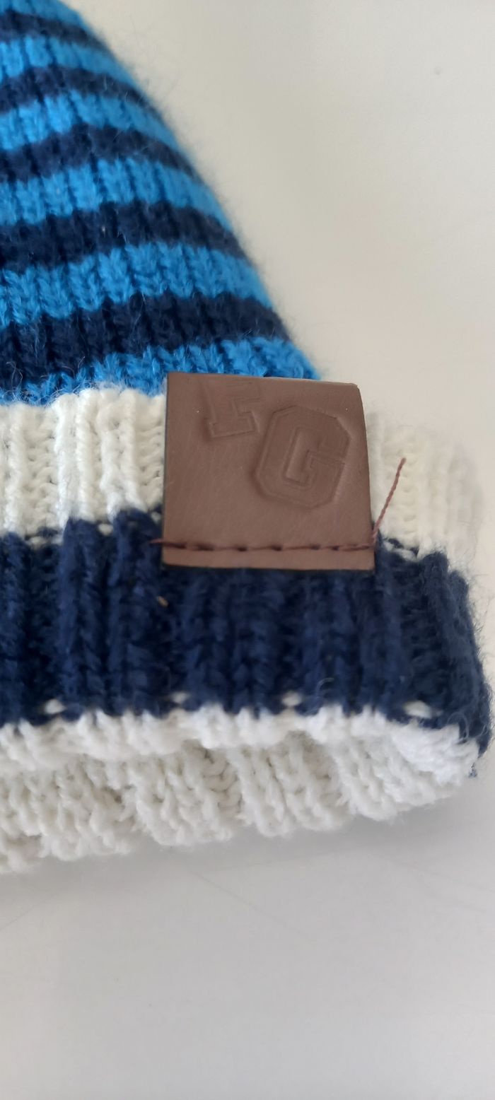 Bonnet bleu à rayure - photo numéro 3