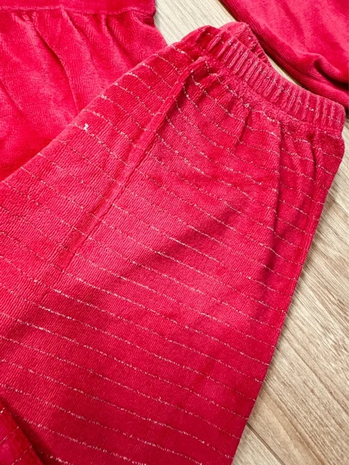 Taille 6 ans pyjama velours Noël fille Sergent Major rouge 🎄 - photo numéro 6