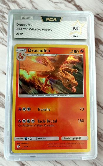 Carte Pokémon Dracaufeu Holo  5/18 Detective Pikachu pca 9.5