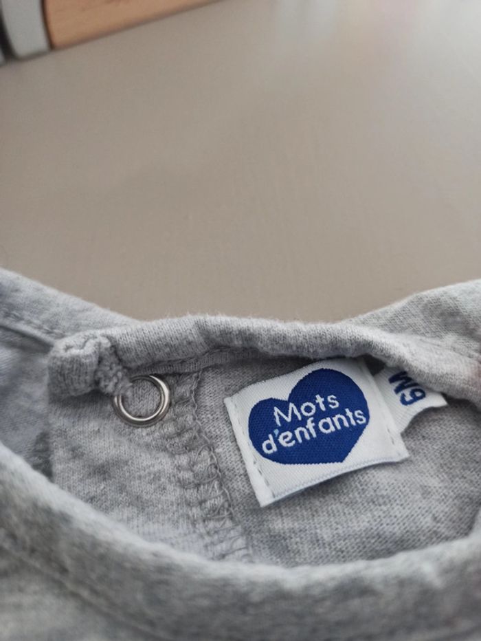 Pyjama gris chatons 6 mois Mots d'enfants - photo numéro 4