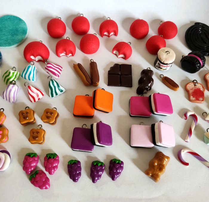Lot de perles breloques gourmandises en fimo - photo numéro 3