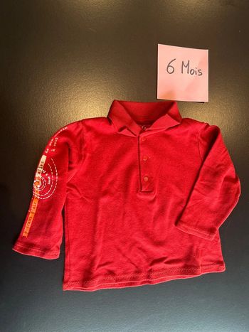 Polo rouge manche longue