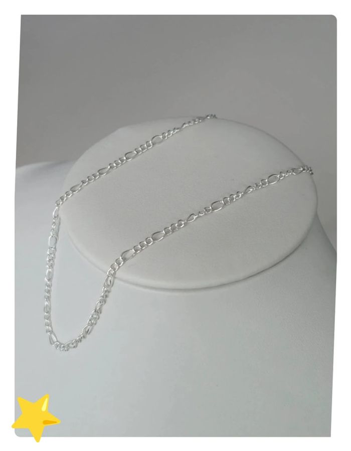 Collier maille figaro 2mm 40cm plaquage argent - photo numéro 8