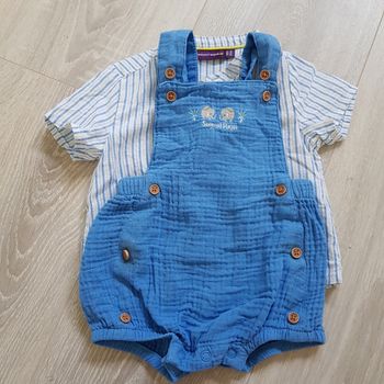 Ensemble barboteuses et chemise 3 mois