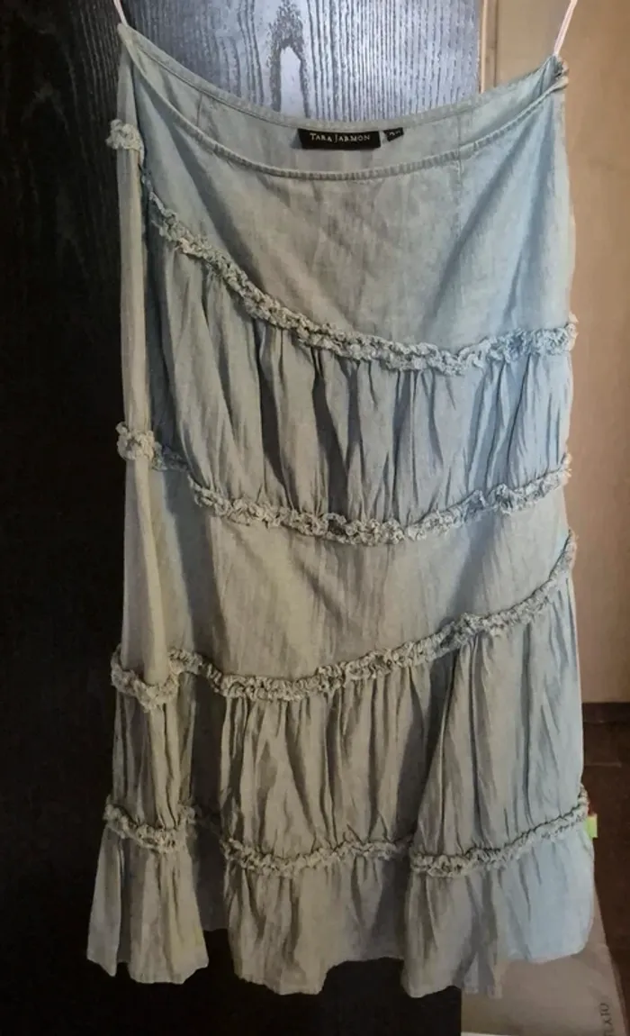 Jupe jean longue Tara Jarmon T 38 vintage (fermeture eclair à réparer)