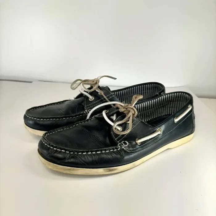 Mocassins bateau noires San Marina – Pointure 44 – Cuir C103