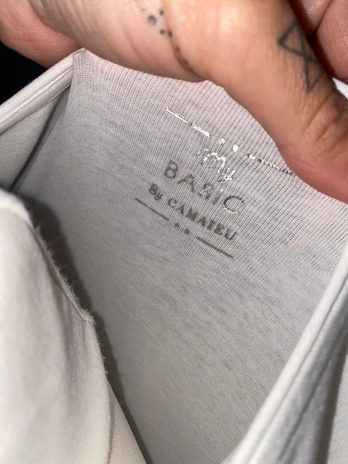 Jolie tee-shirts camaïeu taille 36 blanc et bleu - photo numéro 3
