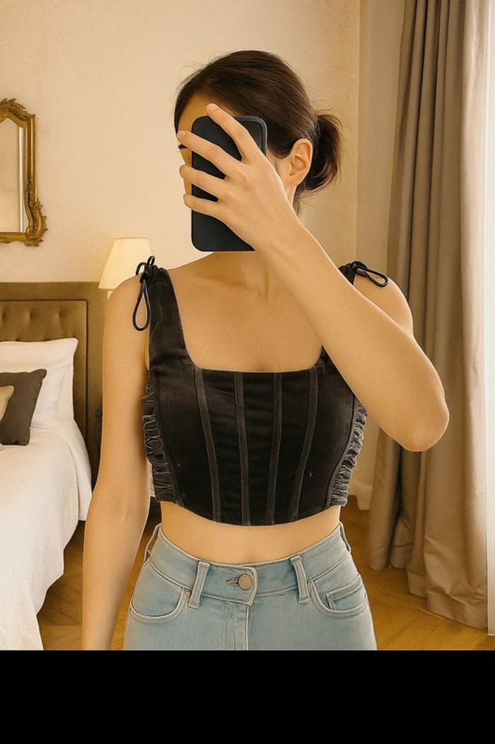 Superbe haut chic brillant velour Zara