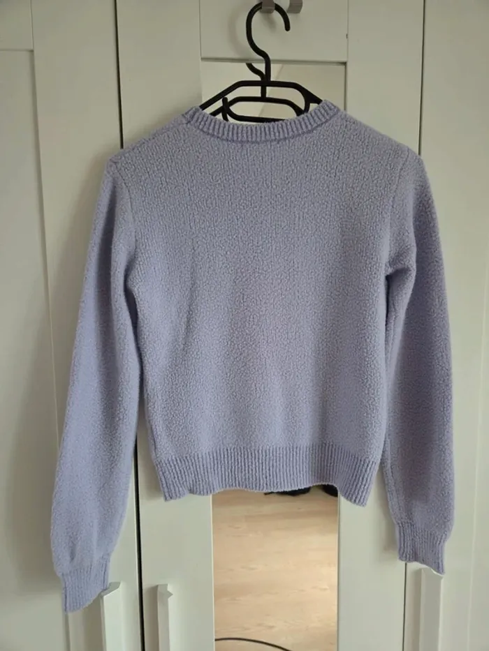 Pull chaud hiver Kiabi fille taille XXS 12 ans mauve - photo numéro 3