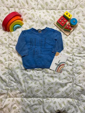 pull col rond léger bleu tape à l'oeil 6 mois