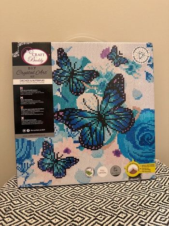 Crystal Art - Kit créatif Tableau diamant Papillons 30x30cm - Dès 8 ans