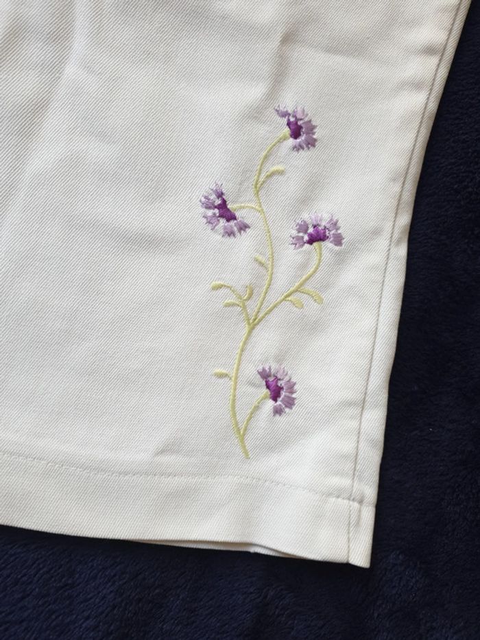 Pantacourt blanc marque Etam taille 40 - photo numéro 2