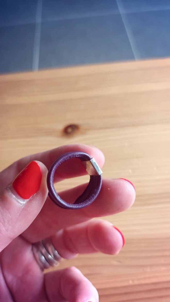 Bague en cuir et argent 925 - photo numéro 5