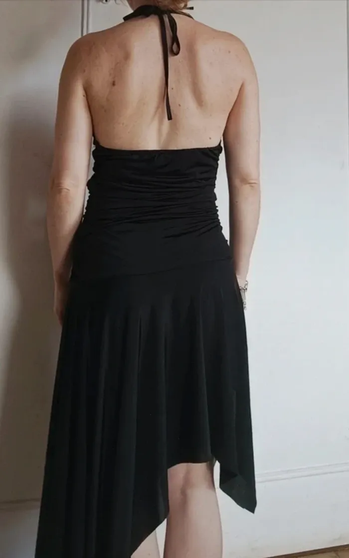 🖤robe noir satiné femme adc Esprit taille sm 36 /38 tendance sexy chic - photo numéro 4