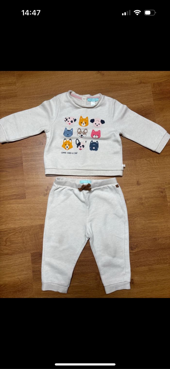 Ensemble pull et jogging bébé fille obaibi 18 mois