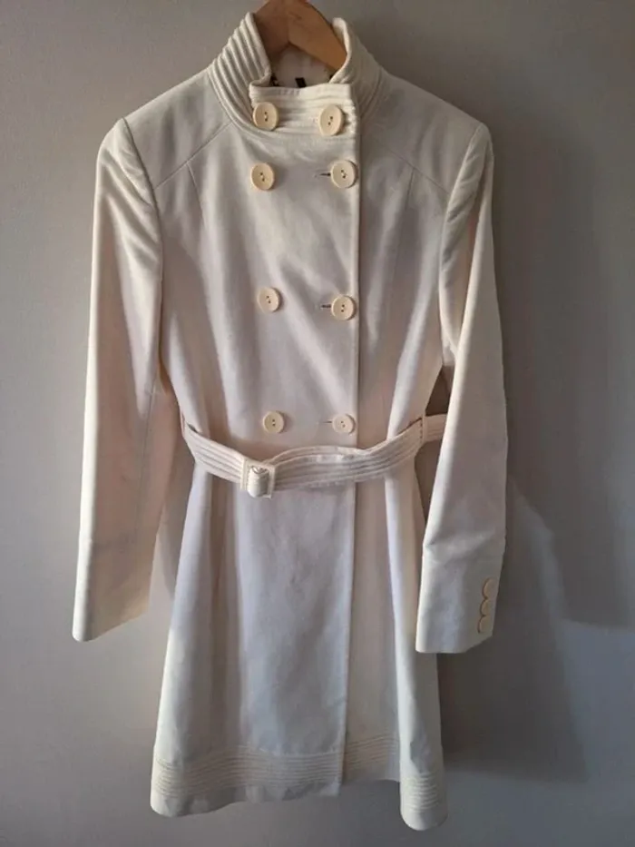 Manteau long écru femme Naf Naf taille 38