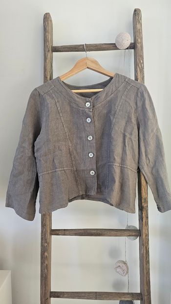 Veste en lin taille 36 S taupe
