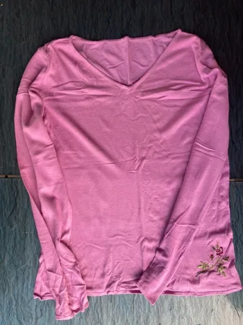 T-shirt manches longues rose
