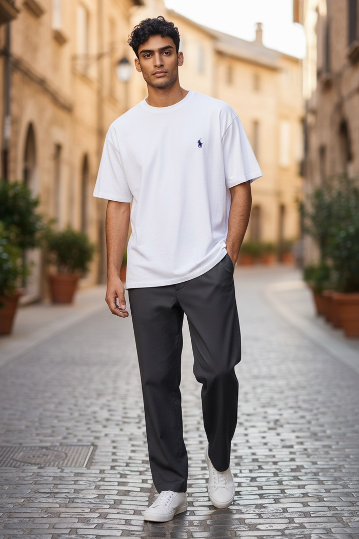 Tee Shirt Ralph Lauren pour homme - Taille L - Blanc logo brodé noir - Neuf - photo numéro 3