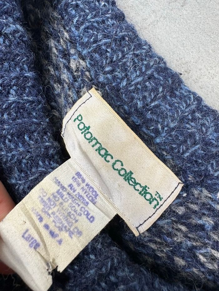 Pull en laine gris/bleu Vintage - photo numéro 4