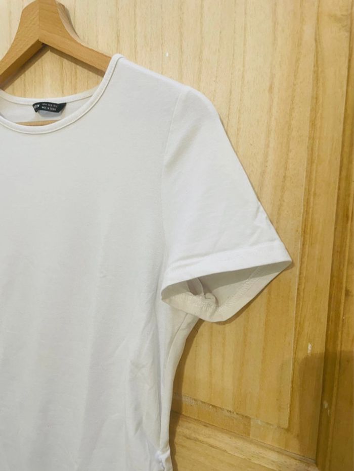 T-shirt manches courtes blanc uni basique simple taille 38 - photo numéro 3