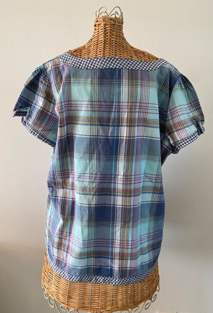 Blouse Camaïeu bleue à carreaux taille 40 - photo numéro 8