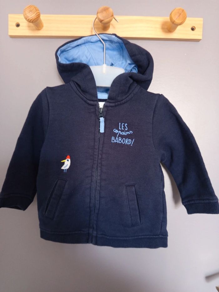 Lot gilets zippé à capuche 6 mois - photo numéro 2