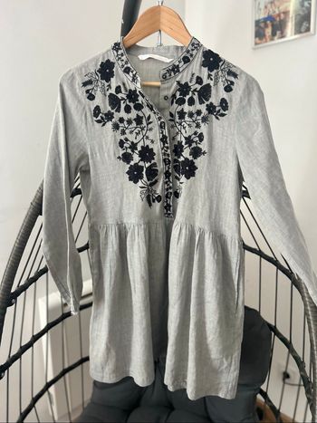 Robe grise Zara manches longues
