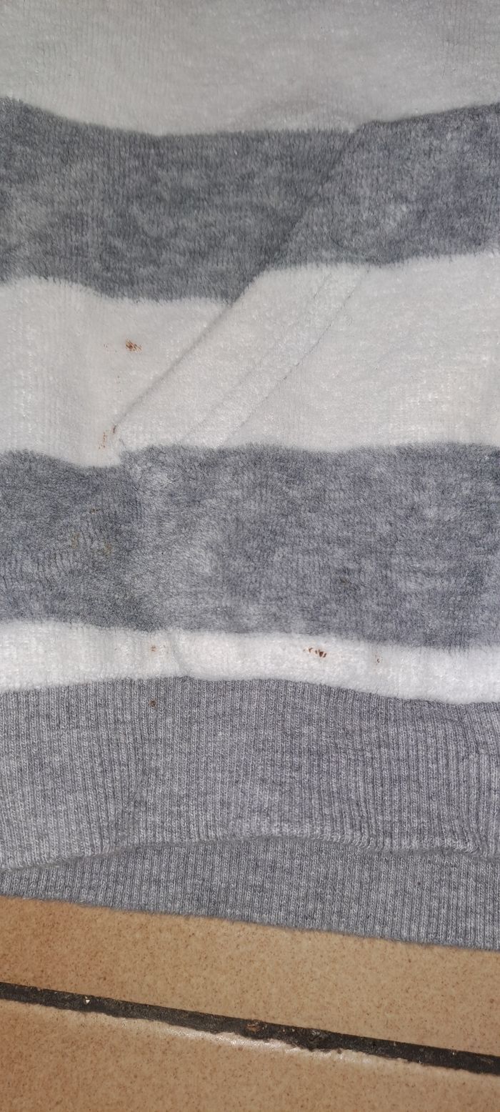 Petite veste grise et blanche en velours - photo numéro 4